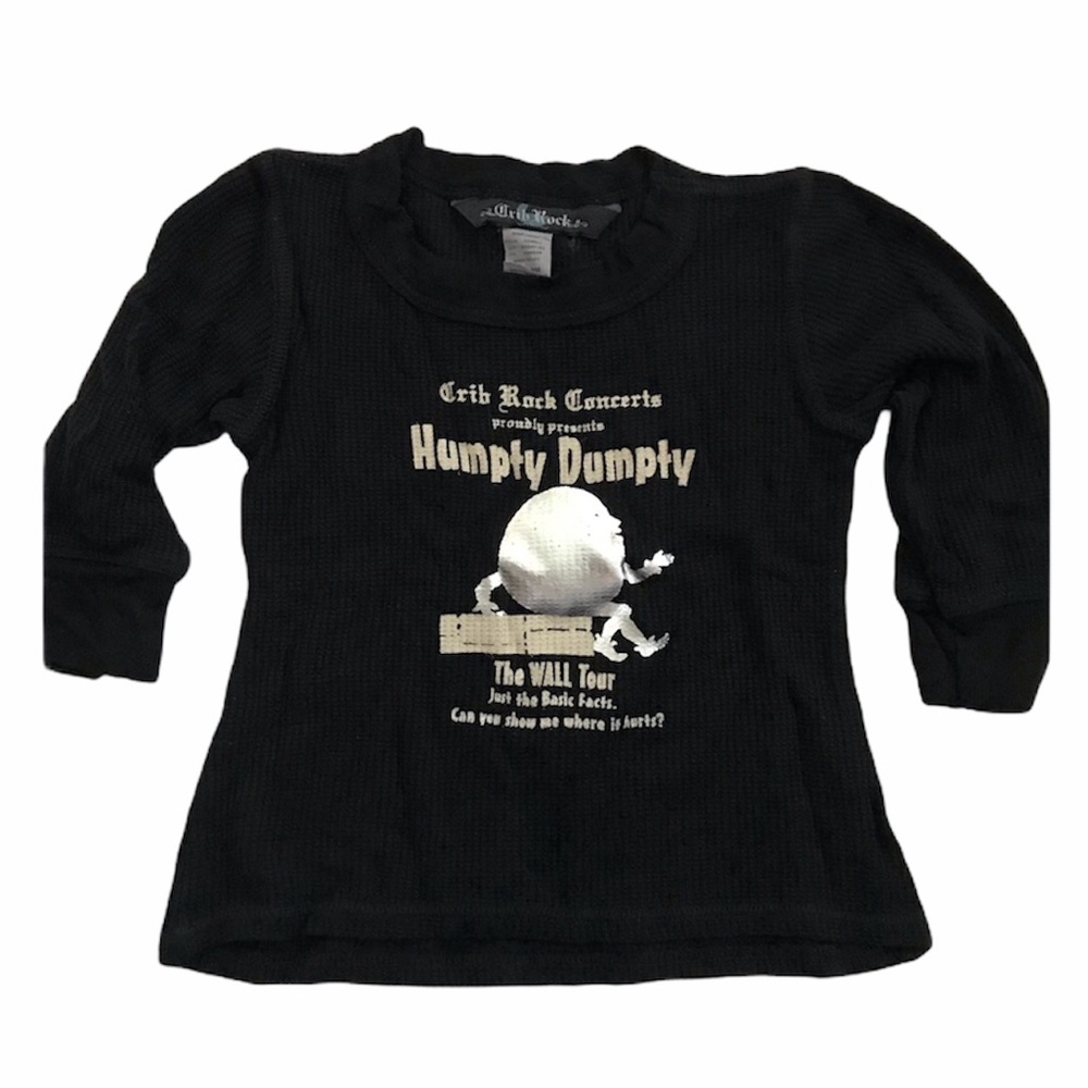 Crib Rocks - The Wall Tour Baby Waffle Thermal Top in Black NEW